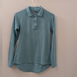 Lija Golf Women's Long Sleeve Aqua Top Luxury Blue Size Small